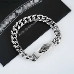 Charm Bracelets 2024 New Cross Mens and Damen Modemarke Domineering Persönlichkeit Retro Handmarke Thai Silver L46