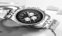 Big Dial Men Mechanical Automatic Watch Design Navitimer Mens relógios esportes militares Selto de aço inoxidável Brand Top Brand Limited5867393