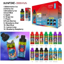 Ny produkt Sunfire Stars 20000 Puffs DTL MTL Open POD System 3 gånger E-Liquid Refillable Vape Kit Model Power Enorm rök tom enhet POD POD POD POD POL MED RECHAREBLEABELT BATTERY