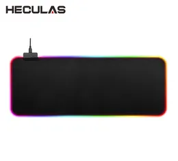 Heculas Gaming Mouse Pad USB 유선 RGB LED 조명 7 화려한 Mousepad 마우스 매트 25x35cm 80x30cm7016263