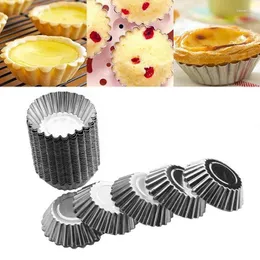 Backformen 10 Stück Eiertorte Edelstahl Cupcake -Schimmelpilze verdickte wiederverwendbare Kuchen -Keks -Zinn -Werkzeugbecher