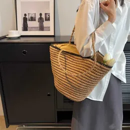 Daily Wear Beach Bags Summer Bag Large Capacity One Shoulder Tote Forest Series Bamboo Woven Grass Simple Handheld