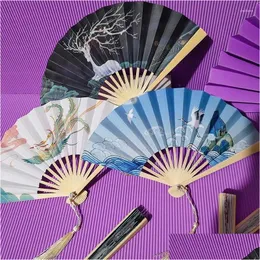 Decorative Objects & Figurines Bamboo Folding Paper Fan Wedding Birthday Party Decoration Gift Decor Art Craft Chinese Dance Home Orna Dhnof