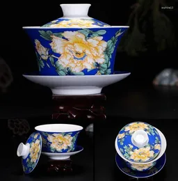 Teaware Sets 250ml Chinese Ceramic Gaiwan Tea Set Cup High-quality Creative Wedding Bowl Jingduzheng Teacup