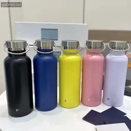 Designer Water Bottle Candy Color Insulation Cup INS Classic Letter Printing Art Student Portable Handheld Cup 500ML Large Capacity Kettle