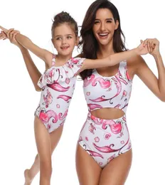 Swim Wear 2020 Mermaid One Piece High midjan Flash Mother Daughter Child Print Sexig Yakuda Flexibel Stylish Leopard Print Bi9741923