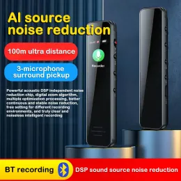 Pads Bluetooth Phone Call Record Activated Voice Recorder Espia 16g 32gb Noise Reduce Long Standby Dictaphone Mp3 Player +loudspeaker