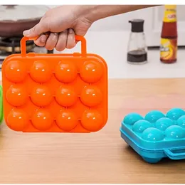 12Grid Egg Storage Box Portable Egg Holder Container för utomhuscamping Picknickägg Box Case Kitchen Organizer Fall