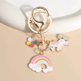 Tornari percorsi simpatici smalto adorabile cartone animato arcobaleno unicorno fiori amicizia per donne gibreri regalo per ragazze q240403