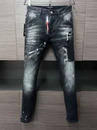 DSQ Fantom Kaplumbağa Kot Penerler Mens Mens Lüks Tasarımcı Kot Sıska Yırtık Serin Adam Nedensel Delik Denim Moda Markası Fit Jean Man Yıkamalı Pantolon 6187