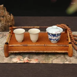 찻잔 세트 Yunfei Bamboo Doubled Tea Tray Dry Pour Zen 플랫폼 저장 매트 스토브 요리 액세서리