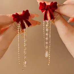 Orecchini di nappe perle che si affollano rosso vino in fila per perlette di moda Design unico Gift di gioielleria per matrimoni per feste 240403