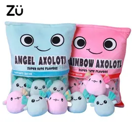 Filmer TV PLUSH Toy Cute Axolotl Plush Toys A Bag of 6PC Mini Axolotl Cartoon Salamander Soft Dolls Sofa Pillow Girlvän Kids Gift GRATIS frakt 240407