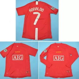 2024 Топ 2008 Финал Москва Роналду Ретро Джерси Классик Винтаж 08 09 SCHOLES VIDIC SOCCER JERSEY Руни Футбольные Рубашки Giggs Maillot de Foot GN668