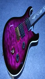 Purple PRS E -Gitarre Eine Flamme Maple Top Inlays Bat Gold Hardware6308595