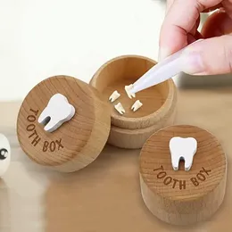 Bottiglie di stoccaggio moderno baby deciduo denti scatola per bambini collezione vommorativa peli fetali conservazione del cordone ombelicale in legno