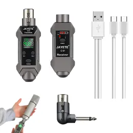 Mikrofonlar Kablosuz Çift Handheld Dinamik Mikrofon Seti Kablosuz XLR Verici ve Dinamik Mikrofon Ses Mikseri PA Sistemi için Alıcı