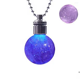 Pendant Necklaces Trendy Led Luminous Necklace For Women Crystal Sphere Party Wedding Jewelry Drop Delivery Pendants Dhlbq