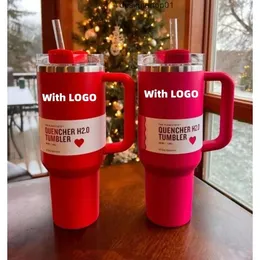 Stanleliness US Stock Limited Edition Starbacks Mugs H20 Winter Pink Cosmo Parada CobrandedFlamingo Valentines Day Gift 40oz Red Cups Car Tumblers Wate KRFS