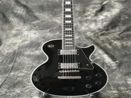 New arrival selling custom shop electric guitar glossy black finish ebony fingerboard with frets end bindings with chrome har3283092