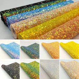 Window Stickers Shining Sequin Glitter Iridescent Fabric Faux Pu Leather Sewing Handmade Bow Craft Bag Earring Diy Material Sheet Papers