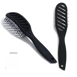 Arc Massage Modeling Comb Wide Tooth Curved Curling Hair Comb Hair Brushes Curved Styling Brush Black