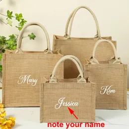 Nome personalizzato Borsa per la spesa per la spesa da donna con maniglia impermeabile di grandi dimensioni Sundries Scorse per regalo personalizzate 240323