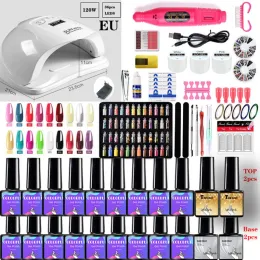 Rests Nail Manicure Kit för Nail Lamp Dryer Gel Select 20/18/10 Color Nail Polish Set Electric Nail Borr Nail Art Tools Nail Set