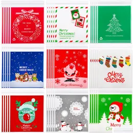 Gift Wrap Christmas Cellophane Bags Candy Holiday Clear Treat Self-Hehesive Cookie Cello Drop Delivery Home Garden Festive Party Sup DHBTB