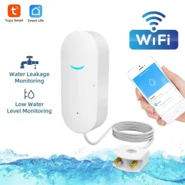 Detector Tuya WiFi Water Leak Detector Water Overflow Level Sensor Security Protection Sound Alarm Remote Monitor Alarm Smart Life App