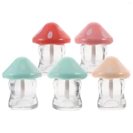 Storage Bottles 5 Pcs Mushroom Lip Glaze Tube Empty Tubes Clear Container DIY Gloss Making Kit Starter Small Business