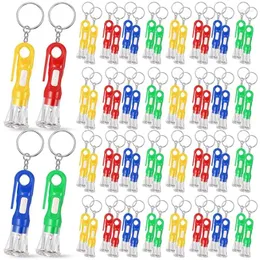 Keychains 100Pcs Mini Keychain Bulk Kit For Kids Assorted Colors Torch Keyring Flashlights LED Camping Party Favor Set