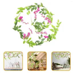 Decorative Flowers Simulated Wisteria Strips Artificial Flower Fake Plant Hanging Garland Wedding Vine Silk Cloth