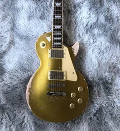 Vintage 2021 di alta qualità in oro di alta qualità Electric Guitarstard Guitarra Rosewood Tasto tampone Gitarra5789287