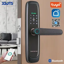 Zamknij Tuya Bluetooth Elektroniczny inteligentny blokada drzwi biometrycznych hasło palców Klucz IC Karta Smart Home Apartment