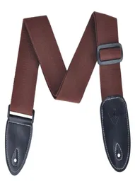 Guitar Strap Brown Retro Polyester Woven for Acoustic Electric Bass Guitars with Ungine Leather End3849178