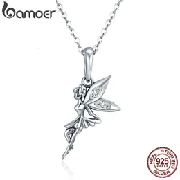 100% 925 Sterling Silver Flower Fairy Cipante Collana a catena lunga per donna Regalo di compleanno Gioielli fine SCC359 240407