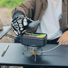 Dinnerwaren Aluminium Lunchbox Leckschutz-Container Reise Camping Frühstück Aufbewahrung Kinder Erwachsener Besteck