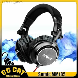 Cell Phone Earphones Somic MM185 Wired Headphones Monitor Headphone DJ Live Head Sets Low Delay Gaming Headphone Sound Insulation Denoise Head Set Y240407