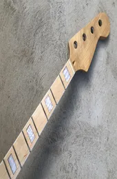 Gloss 4 String Electric Bass Guitar Neck 20フレット34インチメープルフィンガーボードブロックインレイ交換1694649