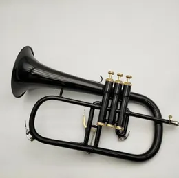 BB Tune Flugelhorn Black Nickel Gold 도금 고품질 악기 전문가 케이스 마우스 피스 액세서리 3442533