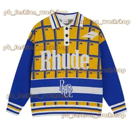 Rhude Designer Mens Hoodie Letter Print Lengleeve Fashion Men Sweatshirts Seater Hip Hop Rhude Hoodies Brand Sweatshirts USサイズ195