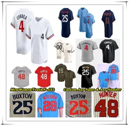 Baseball Jersey Carlos Correa Byron Buxton Royce Lewis Carlos Santana Alex Kirilloff Edouard Julien Willi Castro Kirby Puckett Max Kepler Pablo Lopez Jeffers