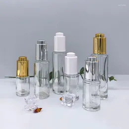 Storage Bottles 15ml 20ml 30ml 50ml Fine Oil Bottle Press Pump Dropper Transparent Type Essence Wholesale