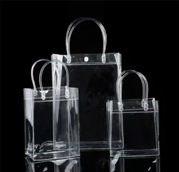 Sacchetti regalo in plastica in PVC con manici Borse da imballaggio per vino in plastica Clear Borse Bombons Bags Fashion PP con bottone LX22714372929