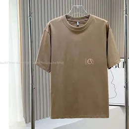 21SSメンズTシャツデザイナーTIDE Tシャツ胸レターラミネートプリント半袖ハイストリートルーズ特大の男性カジュアルTシャツ100％ピュアコットントップ