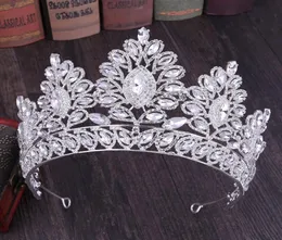 Cristais de luxo Coroa real da coroa de casamento prateado strass Princesa Prom Rainha Bridal Tiara Crown Acessórios de cabelo Médio Oriente Médio5369736