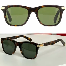 Lady Premiere Fashion Sunglasses in tortoiseshell composite rectangular shape and green lenses high quality with original box