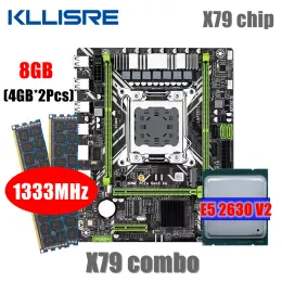 Материнские платы Kllisre x79 Комплект материнской платы E5 2630 V2 LGA 2011 CPU 2*4GB = 8 ГБ памяти DDR3 1333 ECC RAM