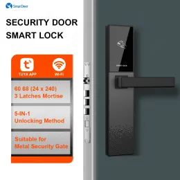 Blocco Smardeer Electronic Lock per porta di sicurezza con chiusura della porta di impronte digitali WiFi per Tuya Smart Home Handle